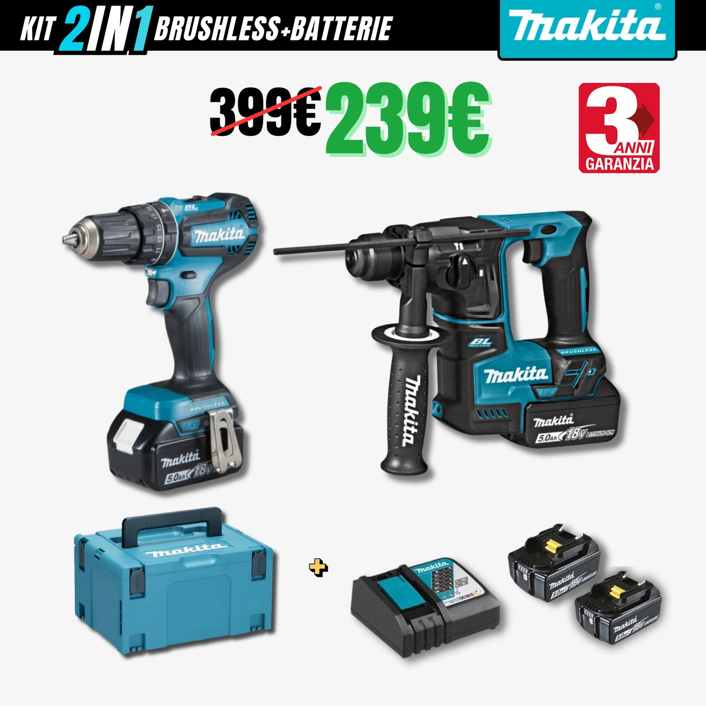 Kit 2in1 Makita:Tassellatore+Trapano